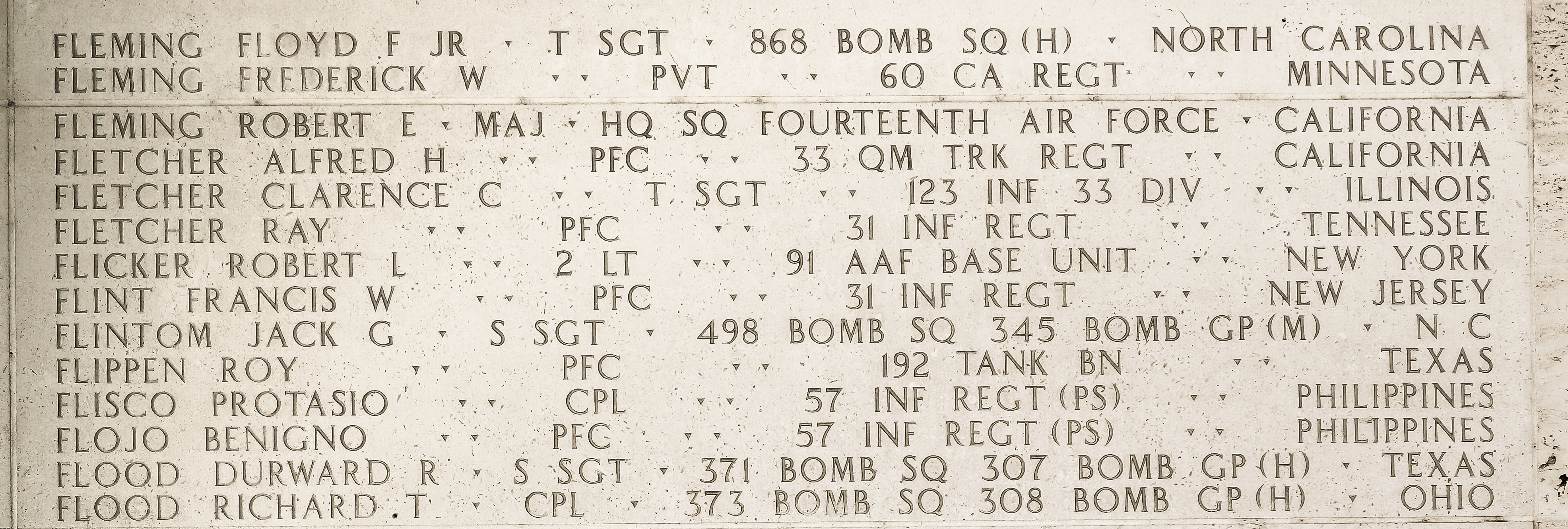 Clarence C. Fletcher, Technical Sergeant